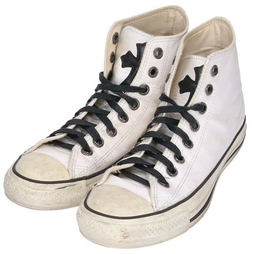 Chrome Hearts(クロムハーツ)のクロムハーツ ×コンバース CONVERSE  CH CONVERSE LEATHER シルバー装飾レザーハイカットスニーカー メンズ 27cm メンズの靴/シューズ(スニーカー)の商品写真