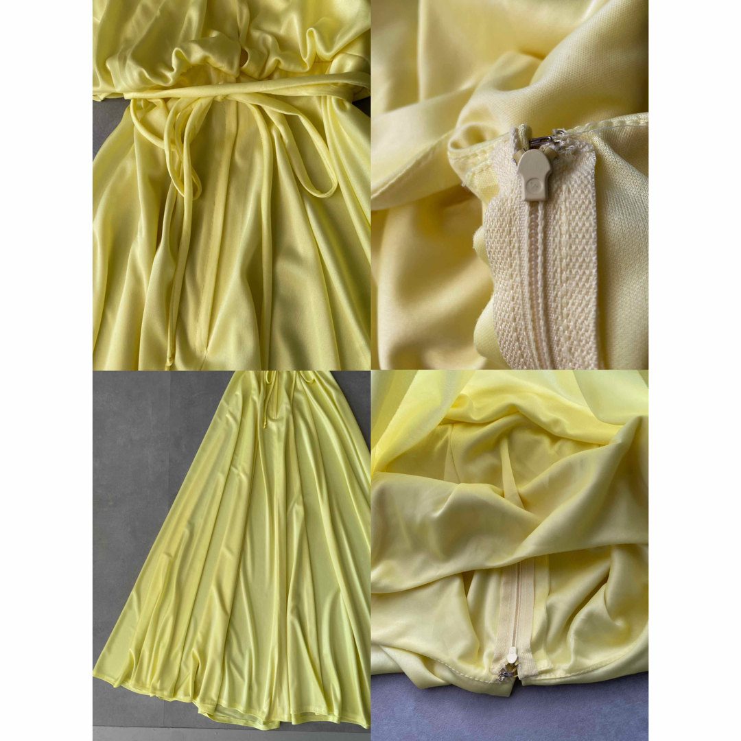 古着 アンティーク ビンテージ レモン イエロー70s ドレス ワンピース 美品 レディースのワンピース(ロングワンピース/マキシワンピース)の商品写真