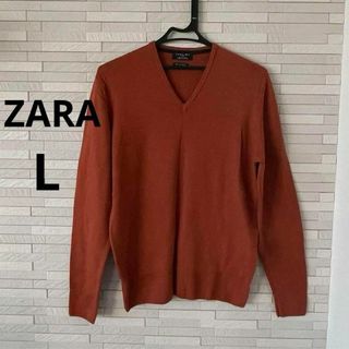 ザラ(ZARA)のザラ ZARAニットセーター 薄手 Vネック  メンズ ウール100% メンズ(ニット/セーター)