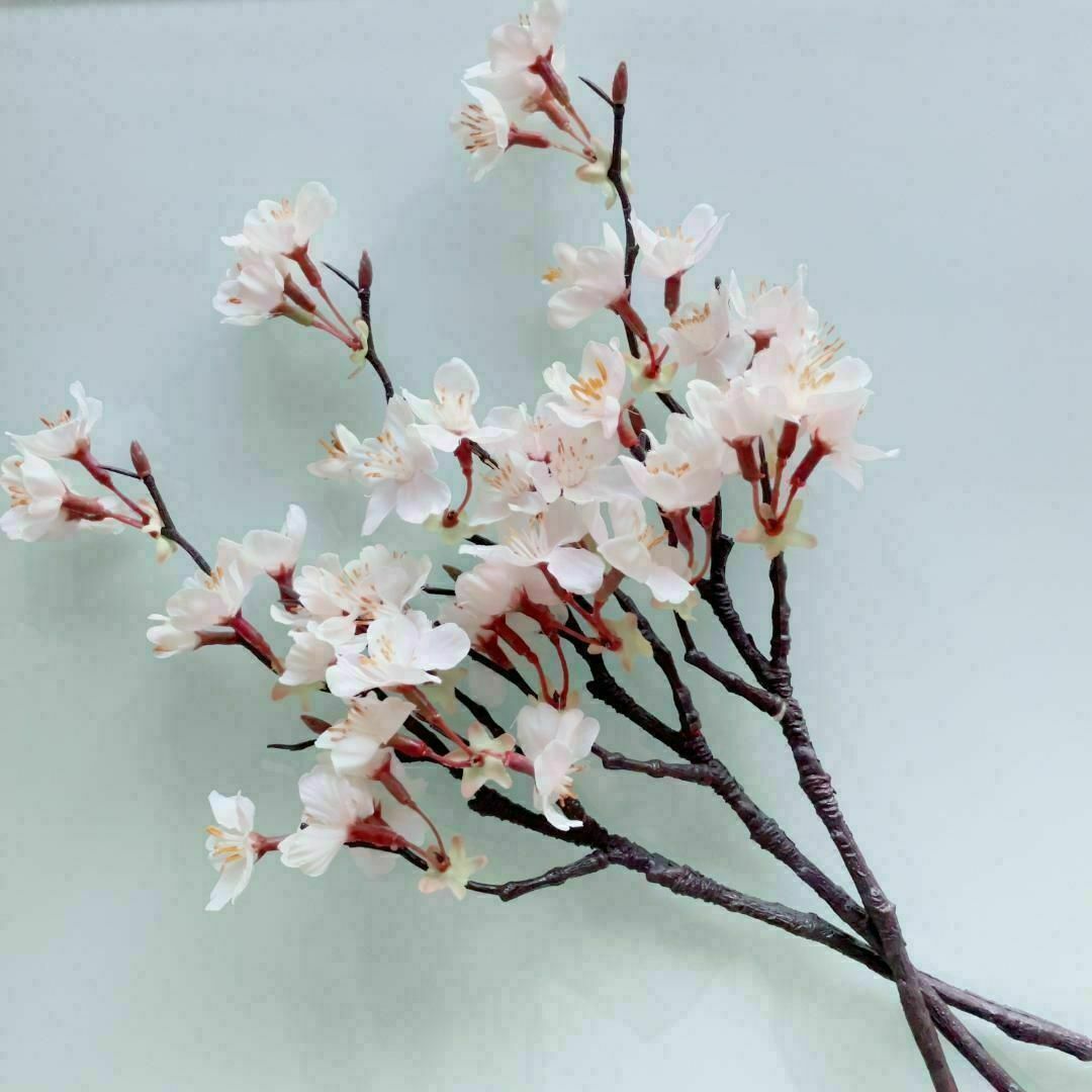 【人気✨再販】アーティフィシャルフラワー ピック ♡淡雪の桜 1本 さくら_J6 ハンドメイドのフラワー/ガーデン(その他)の商品写真