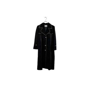 Ecole black leather coat レザーコート ブラック サイズ9 ロング アウター レディース ヴィンテージ 8(ロングコート)