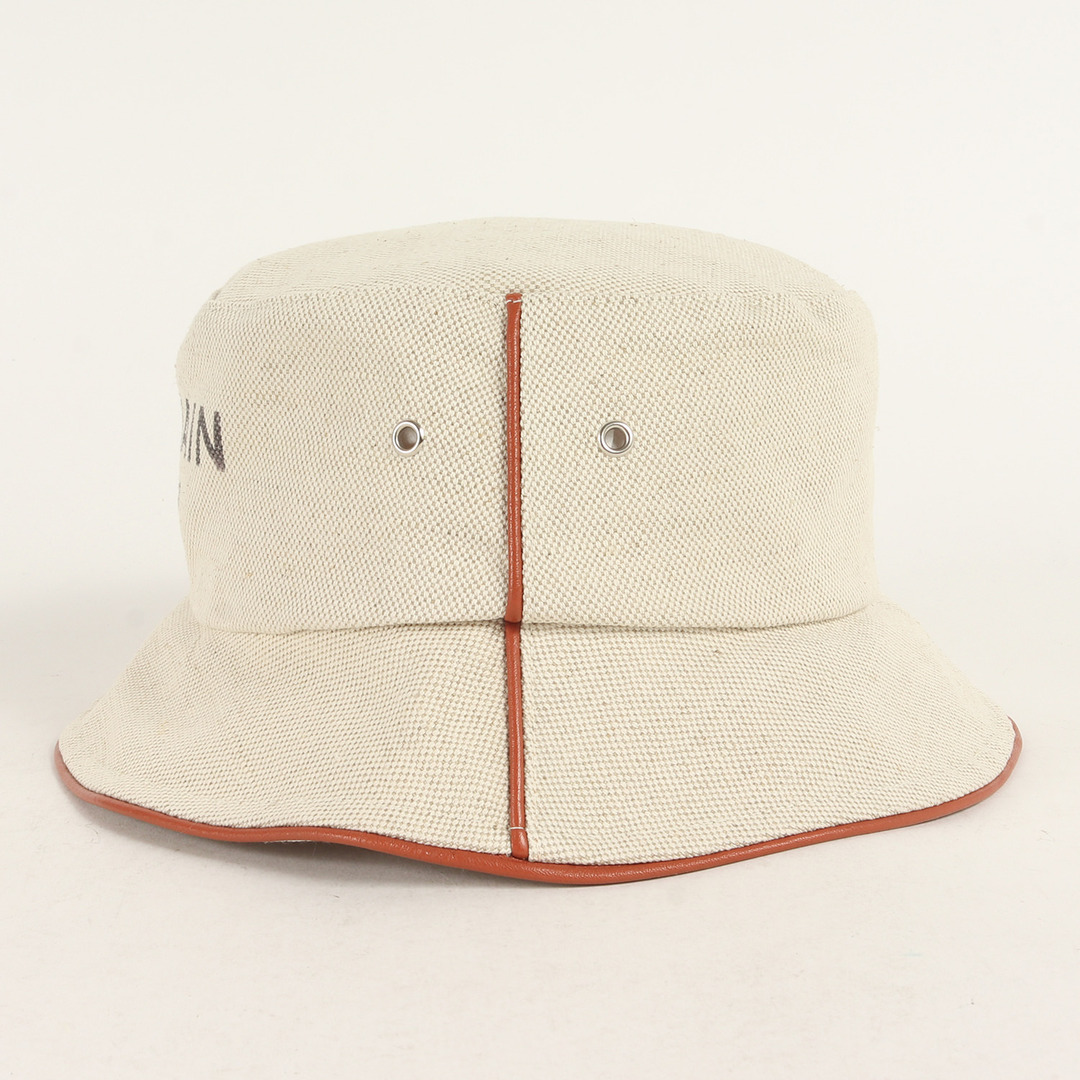 BALMAIN(バルマン)の美品 BALMAIN バルマン ハット サイズ:2 23SS ブランドロゴ キャンバス バケットハットCotton and leather B-Army bucket hat ナチュラル ブランド 帽子【メンズ】【中古】 メンズの帽子(ハット)の商品写真