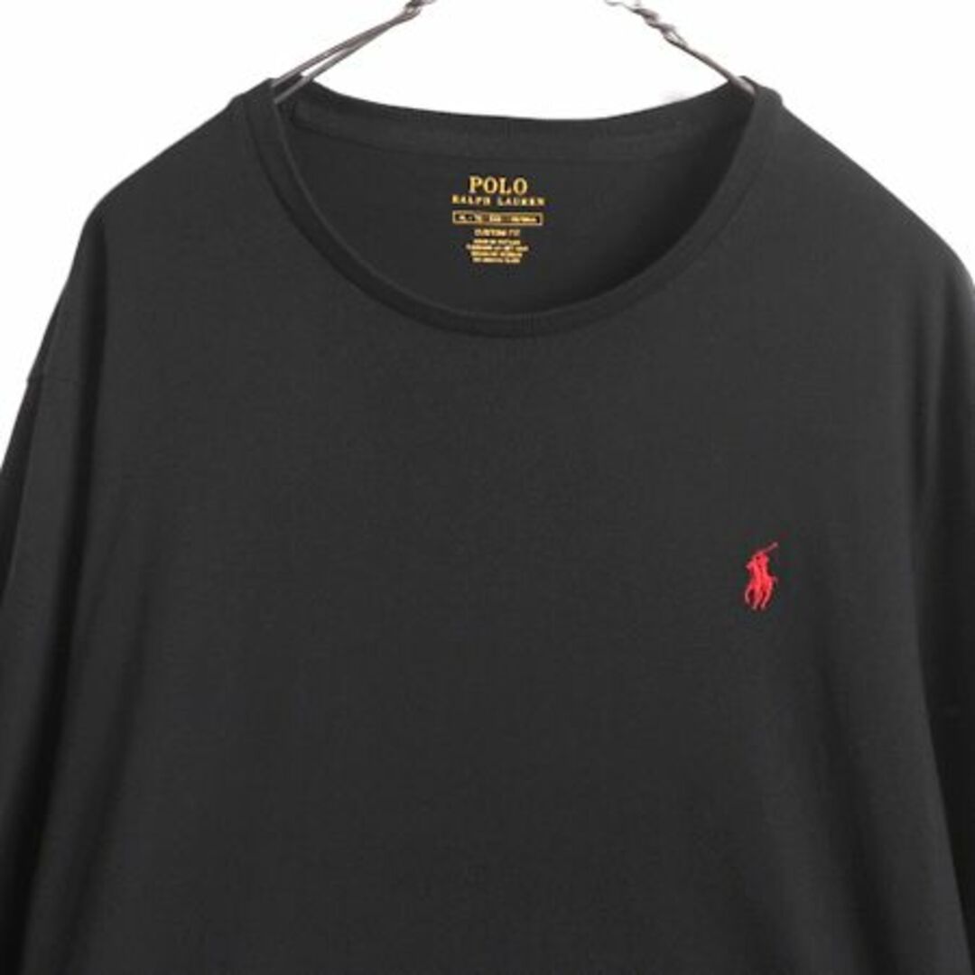 Ralph Lauren(ラルフローレン)のポロ ラルフローレン 長袖 Tシャツ メンズ XL / POLO ロンT コットン ワンポイント ポニー刺繍 ストレッチ クルーネック 大きいサイズ 黒 メンズのトップス(Tシャツ/カットソー(七分/長袖))の商品写真