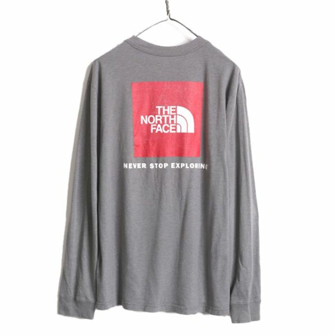 THE NORTH FACE(ザノースフェイス)のノースフェイス 両面 プリント 長袖 Tシャツ メンズ M The North Face アウトドア ロンT プリントT ロゴT バックプリント クルーネック 灰 メンズのトップス(Tシャツ/カットソー(七分/長袖))の商品写真