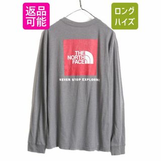 ザノースフェイス(THE NORTH FACE)のノースフェイス 両面 プリント 長袖 Tシャツ メンズ M The North Face アウトドア ロンT プリントT ロゴT バックプリント クルーネック 灰(Tシャツ/カットソー(七分/長袖))