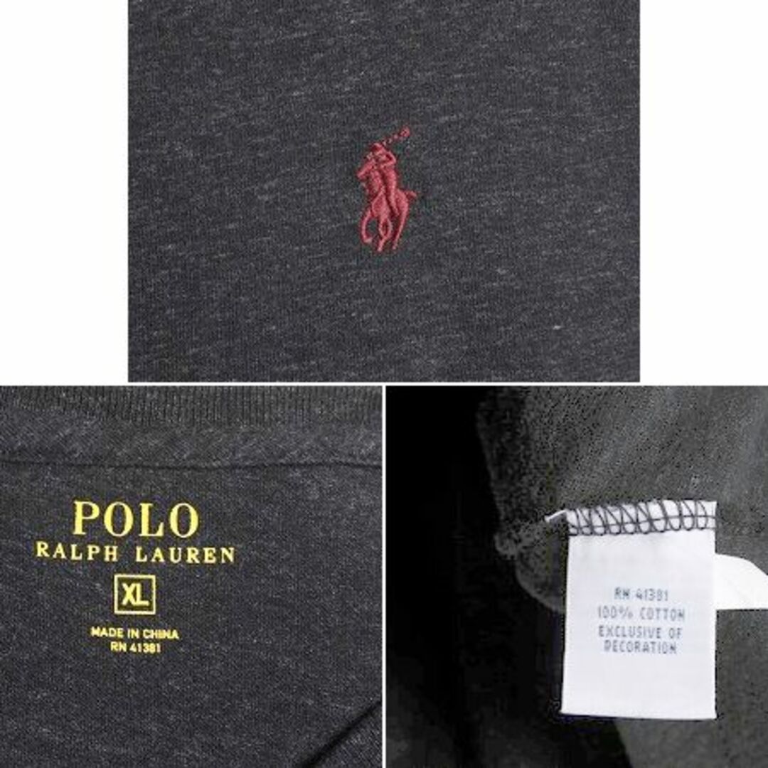 Ralph Lauren(ラルフローレン)のポロ ラルフローレン Vネック 長袖 Tシャツ メンズ XL 古着 POLO ロンT コットン ワンポイント ポニー刺繍 ロゴT 大きいサイズ カットソー メンズのトップス(Tシャツ/カットソー(七分/長袖))の商品写真