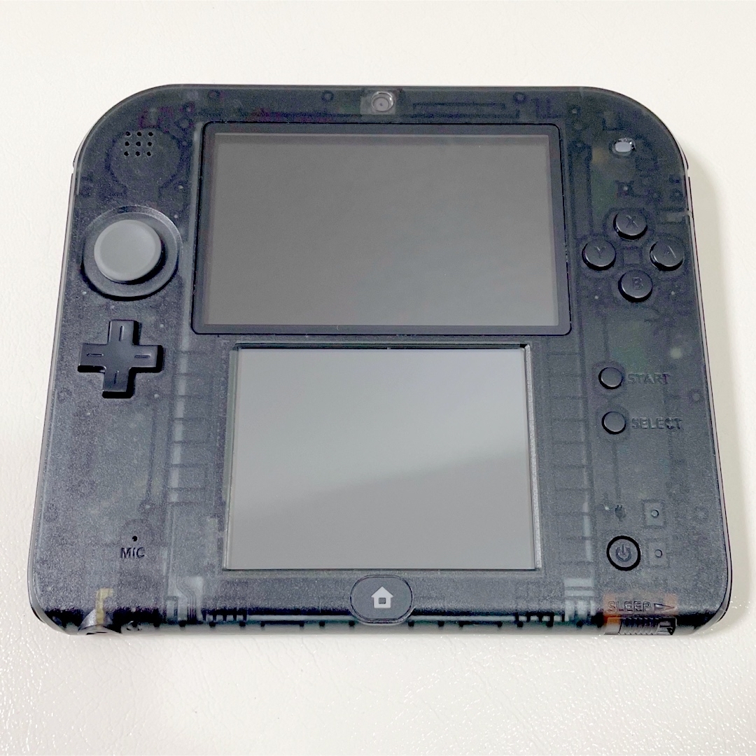 ニンテンドー2DS(ニンテンドー2DS)のニンテンドー2DS クリアブラック 本体 タッチペン Nintendo 黒 エンタメ/ホビーのゲームソフト/ゲーム機本体(携帯用ゲーム機本体)の商品写真