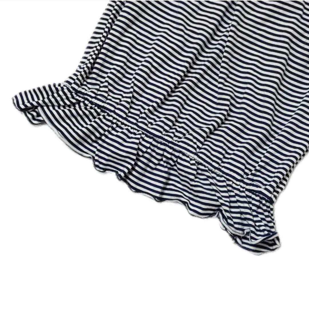 しまむら(シマムラ)の【タグなし新品】 ボーダー カットソー パフスリーブ レディースのトップス(Tシャツ(半袖/袖なし))の商品写真