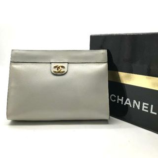 CHANEL - 良品 CHANEL シャネル ココマーク ラムスキン ミニ クラッチ バッグ ホワイト a2509