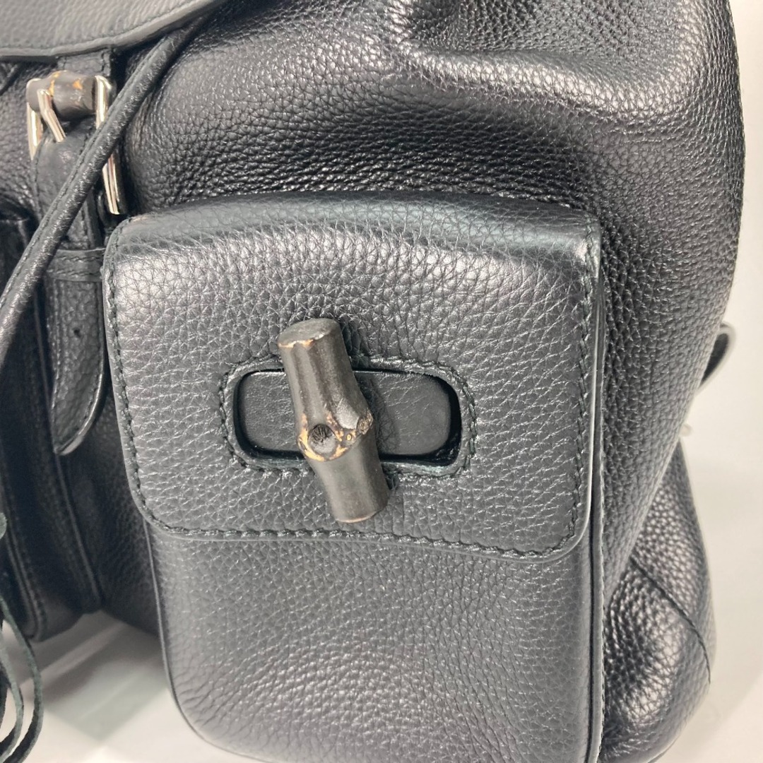 Gucci(グッチ)のグッチ GUCCI バックパック フリンジ タッセル 370833 バンブー カバン リュックサック レザー ブラック レディースのバッグ(リュック/バックパック)の商品写真