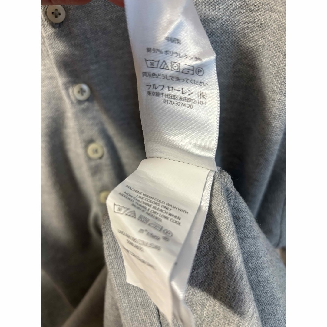 Ralph Lauren(ラルフローレン)のラルフローレン　ニット長袖ポロシャツ　グレー レディースのトップス(ポロシャツ)の商品写真