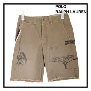 POLO RALPH LAUREN - ポロラルフローレン　ハーフパンツ　チノパン　ベージュ　ペイント加工　メンズ　28