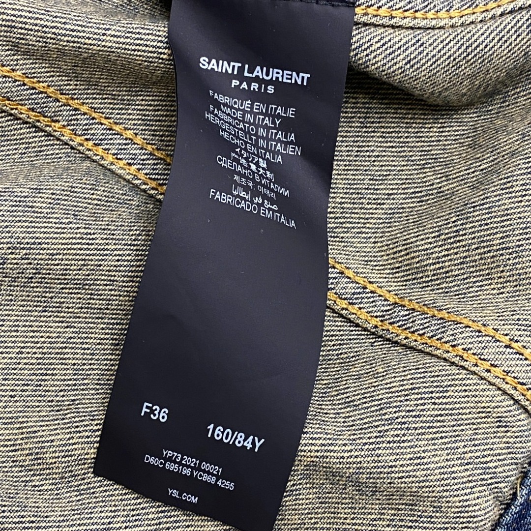 Saint Laurent(サンローラン)のサンローラン SAINT LAURENT デニムジャケット
 21年 F36 695196 ブルー レディースのジャケット/アウター(Gジャン/デニムジャケット)の商品写真