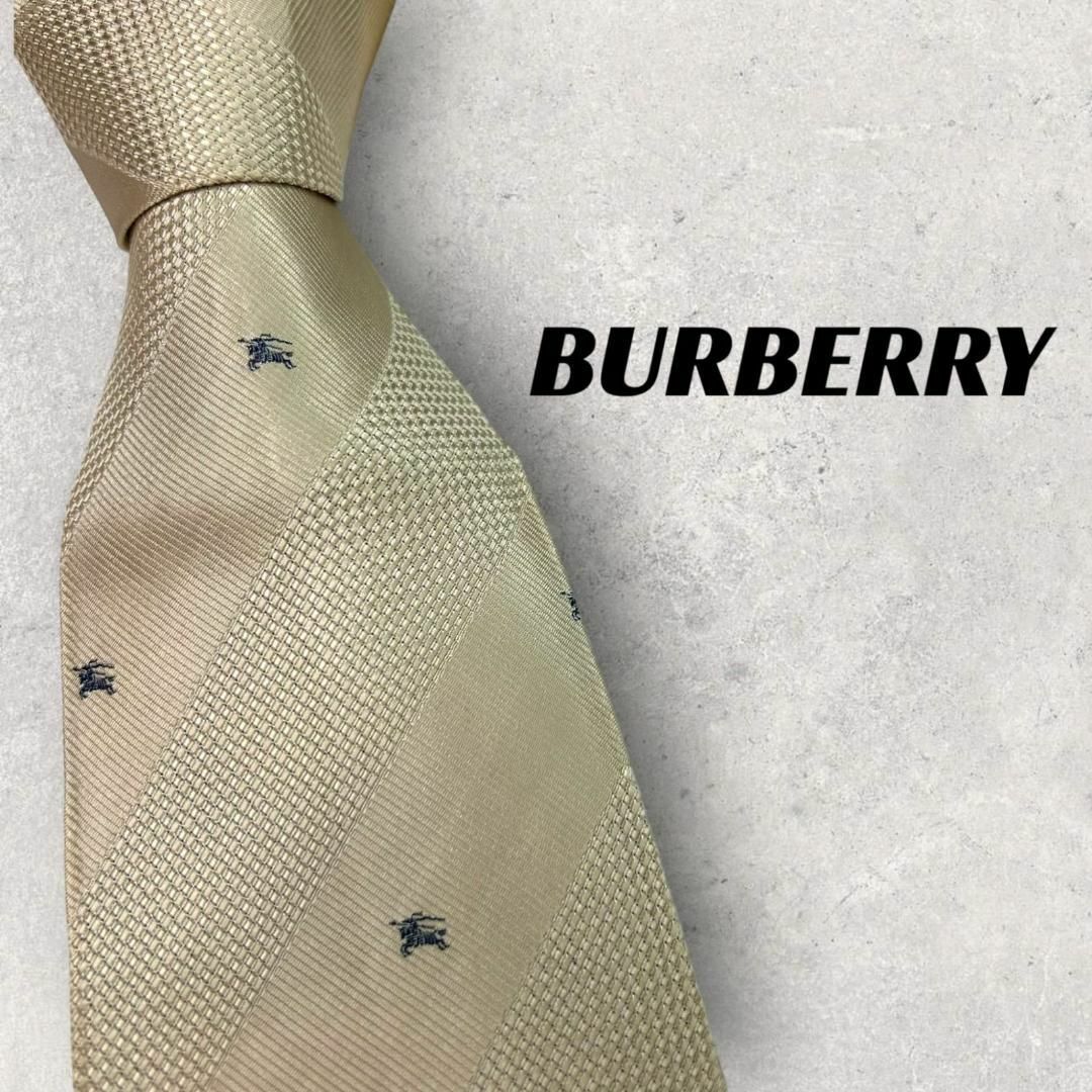 BURBERRY(バーバリー)の【5908】可品！バーバリー　ネクタイ　クリーム色～ゴールド系　ストライプ メンズのファッション小物(ネクタイ)の商品写真