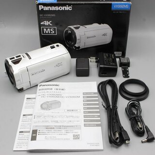パナソニック(Panasonic)のパナソニック HC-VX992MS-W ホワイト 内蔵メモリー 64GB デジタル4Kビデオカメラ Panasonic 本体(ビデオカメラ)