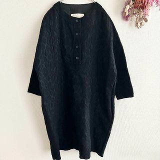 ティヤマイパリ(t.yamai paris)のT.yamai paris ティヤマイパリ ウール ワンピース レオパード柄(ひざ丈ワンピース)