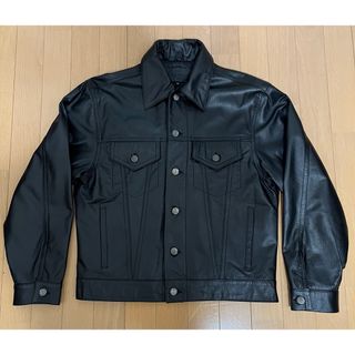 GIANNI VALENTNO】Gジャン型 刻印 短丈 牛革 レザージャケット