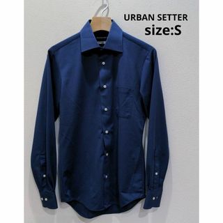 URBAN SETTER ワイドカラー シャツ ワイシャツ ストレッチ ネイビー(シャツ)