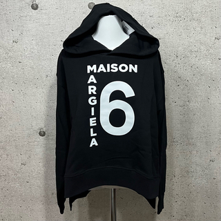 マルタンマルジェラ(Maison Martin Margiela)の新品　MM6 メゾンマルジェラ　サイドスリットパーカー　ブラック　フードパーカー(パーカー)