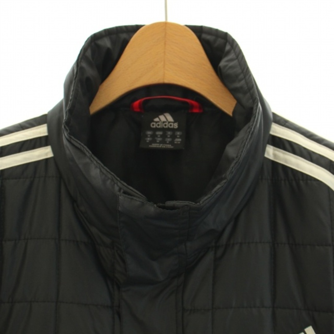 adidas(アディダス)のadidas キルティングジャケット 中綿 ショート丈 ロゴ刺繍 O XL 黒 メンズのジャケット/アウター(ブルゾン)の商品写真