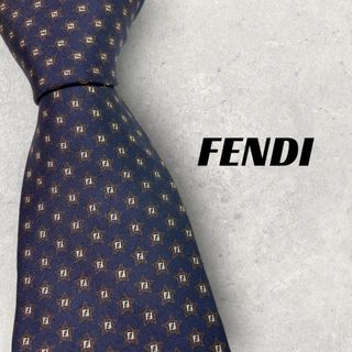 フェンディ(FENDI)の【5932】美品！フェンディ　ネクタイ　ネイビー系　スター柄　ズッカ(ネクタイ)