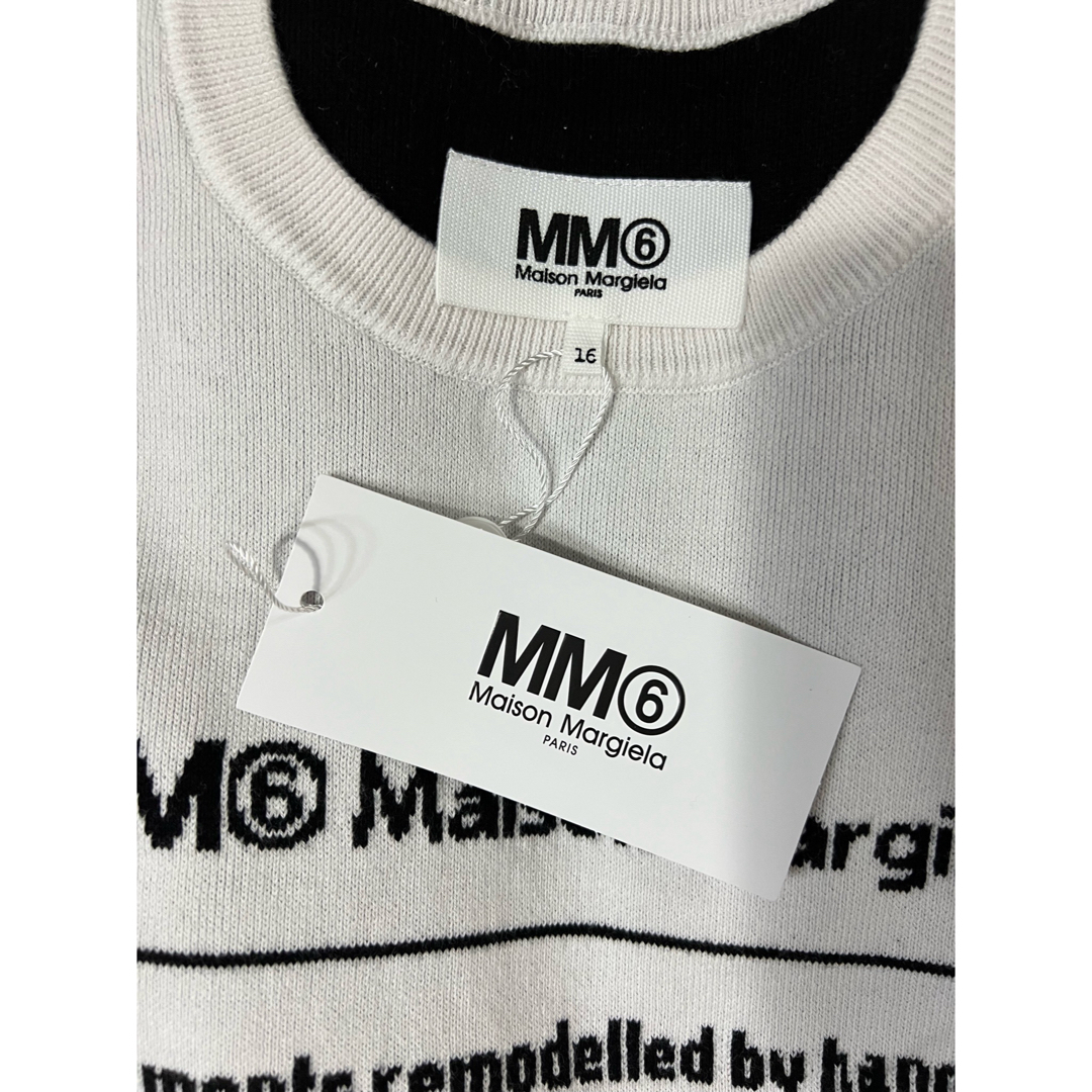 MM6(エムエムシックス)の新品　MM6 メゾンマルジェラ　キッズ　ニットワンピース　チュニック　ホワイト レディースのワンピース(ひざ丈ワンピース)の商品写真