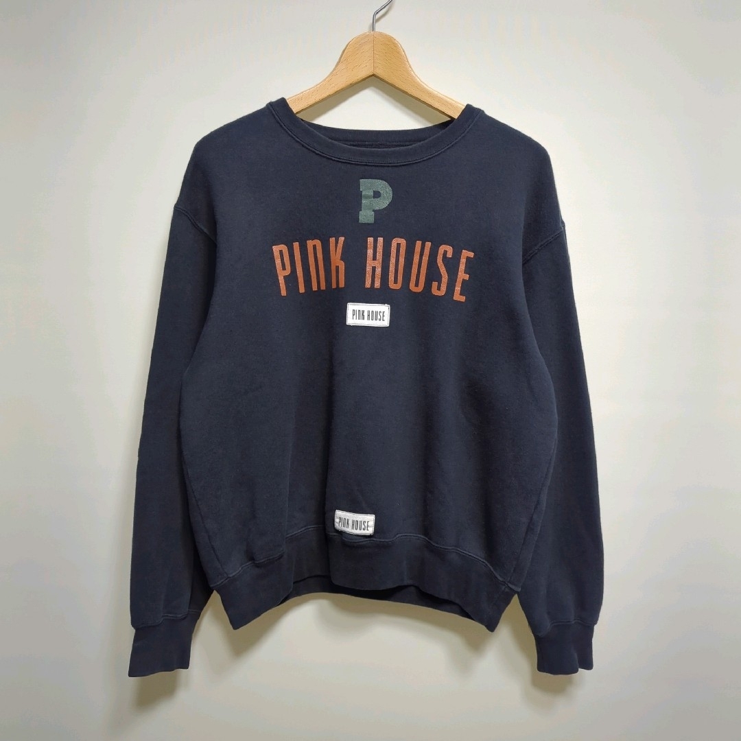 PINK HOUSE(ピンクハウス)のOLD レトロ PINK HOUSE プリント ワッペン スウェット トレーナー レディースのトップス(トレーナー/スウェット)の商品写真