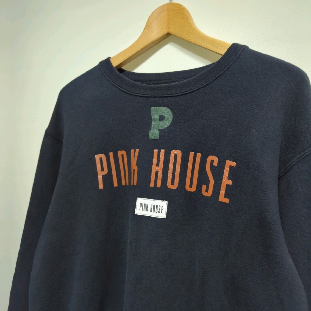 PINK HOUSE(ピンクハウス)のOLD レトロ PINK HOUSE プリント ワッペン スウェット トレーナー レディースのトップス(トレーナー/スウェット)の商品写真