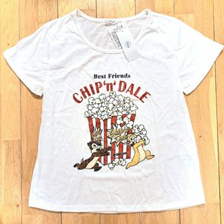 チップアンドデール(チップ&デール)の新品タグ付き　チップとデール　Tシャツ　ディズニー　ホワイト　チップ&デール(キャラクターグッズ)