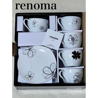 レノマ(RENOMA)の新品未使用　renoma  モノトーン コーヒーカップ＆ソーサー 5客セット(グラス/カップ)