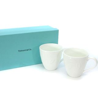 ティファニー(Tiffany & Co.)のティファニー テラス 2客セット ペア マグカップ 白 ホワイト 陶器 箱付(食器)