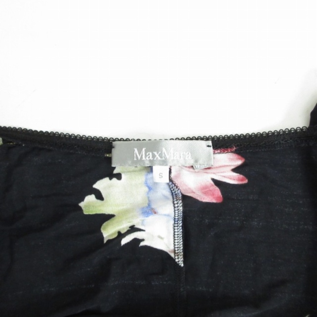 Max Mara(マックスマーラ)のマックスマーラ カットソー ブラウス 長袖 花柄 ブラック 約S IBO48 レディースのトップス(カットソー(長袖/七分))の商品写真