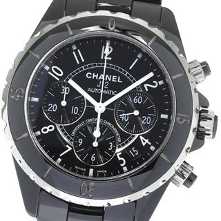 シャネル(CHANEL)のシャネル CHANEL H0940 J12 黒セラミック クロノグラフ 自動巻き メンズ 良品 保証書付き_803527(腕時計(アナログ))