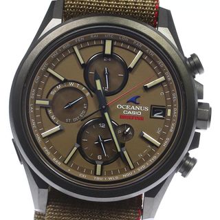 カシオ(CASIO)のカシオ CASIO OCW-T4000BRE-5AJR オシアナス クラシックライン BRIEFINGコラボ クロノグラフ ソーラー電波 メンズ 極美品 保証書付_804005(腕時計(アナログ))