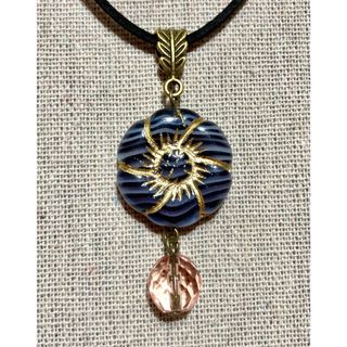 フラワー ペンダント 花 ガラスビーズ ハンドメイド no.388(ネックレス)