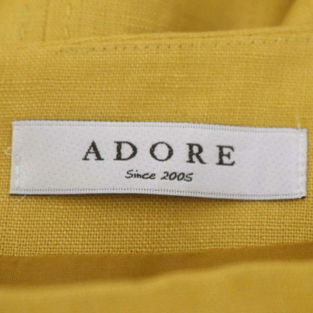 ADORE(アドーア)のアドーア ドライ麻フレアースカート ミモレ丈 ロング 36 マスタードイエロー レディースのスカート(ロングスカート)の商品写真