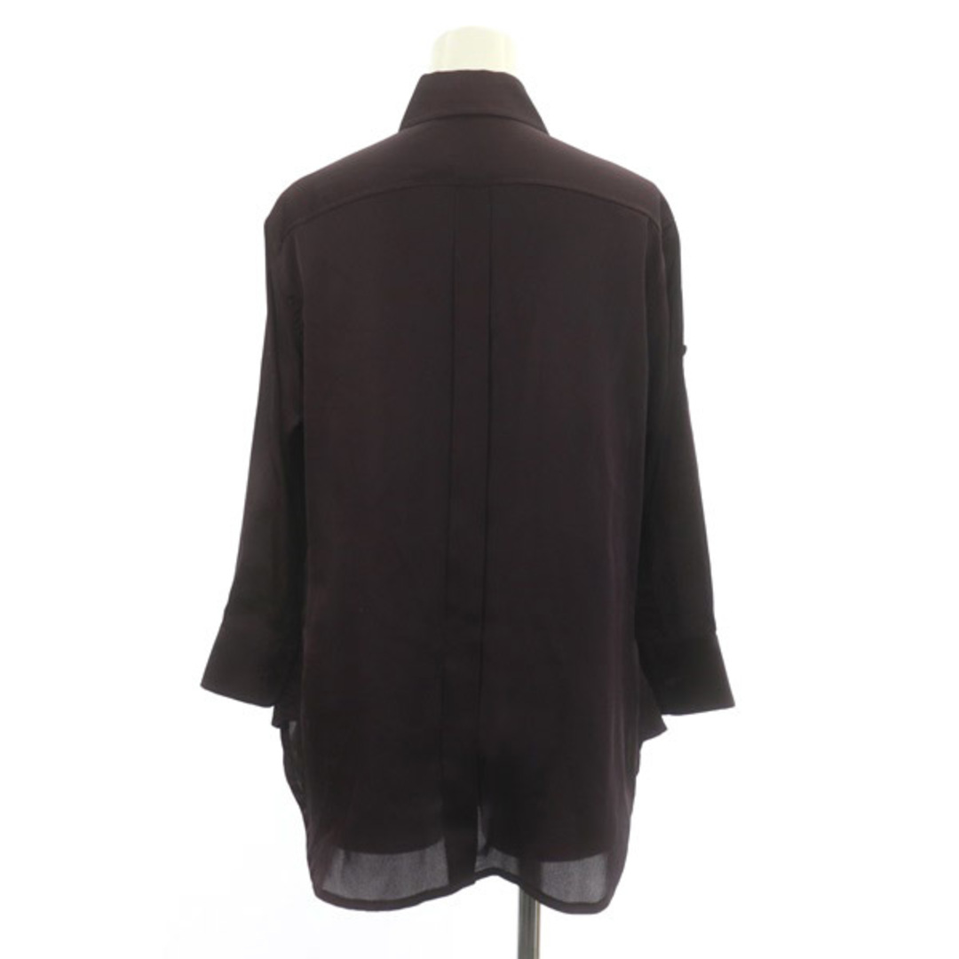 ナラカミーチェ サテン シャツ ブラウス 長袖 タック ポケット 0 紫 レディースのトップス(シャツ/ブラウス(長袖/七分))の商品写真