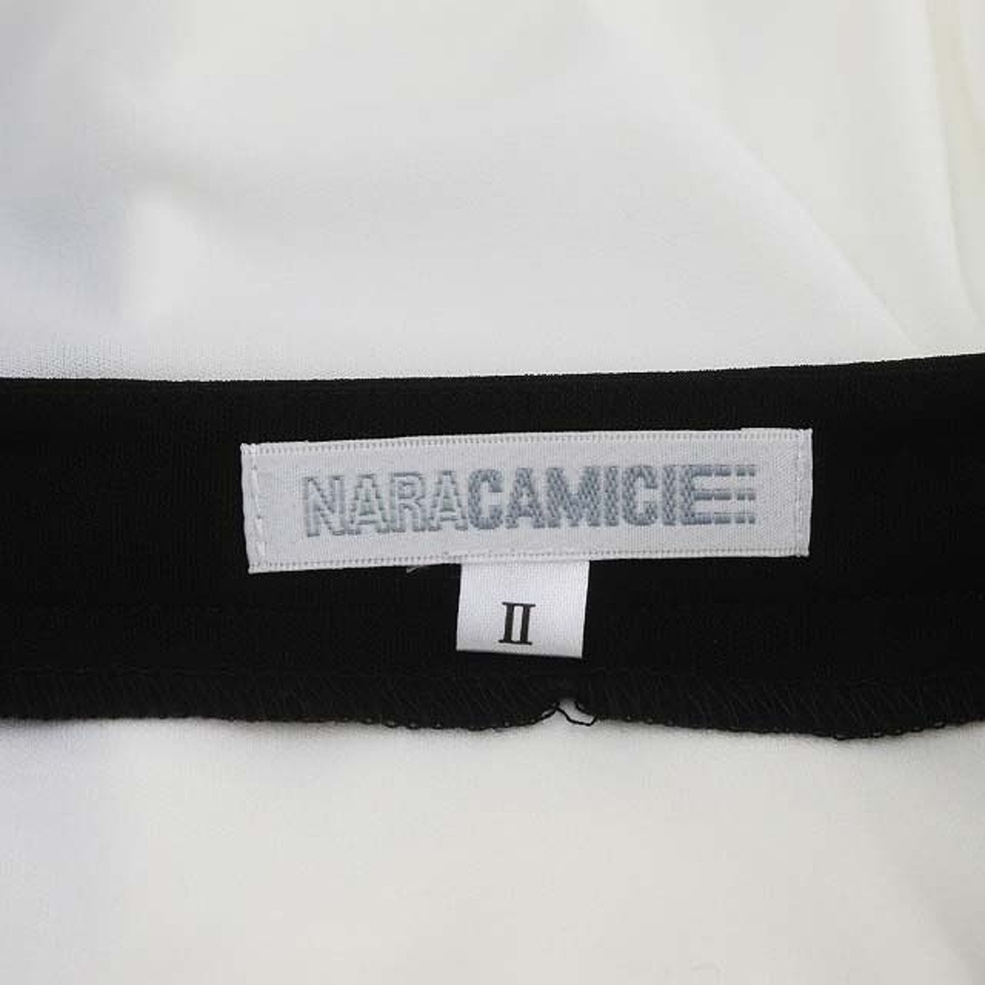 LOUNIE(ルーニィ)のルーニィ バイカラージョーゼットブラウス 長袖 プルオーバー 38 白 黒 レディースのトップス(シャツ/ブラウス(長袖/七分))の商品写真