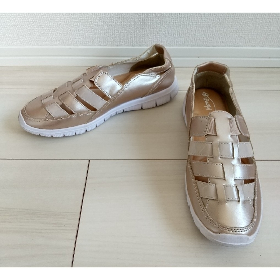 （635）Mong Mong シャンパンゴールド シューズ（Mサイズ） レディースの靴/シューズ(その他)の商品写真