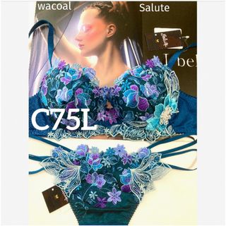 ワコール(Wacoal)の【新品タグ付】 ワコールSalute★おとめ座★33g・P-UP・GB・C75L(ブラ&ショーツセット)