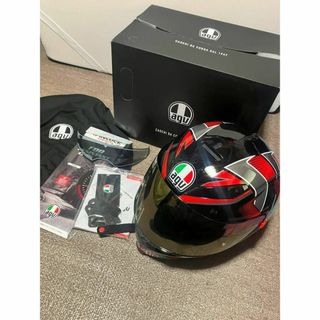 agv k-5 s カーボンヘルメット ミラーシールド付き k5s ハリケーン(ヘルメット/シールド)