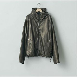 シュタイン(stein)のstein 24ss leather hooded short jacket M(レザージャケット)