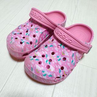 クロックス(crocs)のcrocs バヤ サンダル c12 18.5cm  ピンク ペガサス レインボー(サンダル)