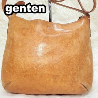 ゲンテン(genten)のゲンテン　ショルダーバッグ　本革　オールレザー　キャメル　内ポケ(ショルダーバッグ)