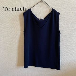 Techichi - 美品 Te chichi テチチ 薄手 ベスト 紺色 ノースリーブニット