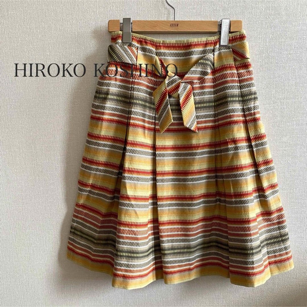 HIROKO BIS(ヒロコビス)のHIROKO BIS レトロ タックスカート フレアスカート チュール サイズ9 レディースのスカート(ひざ丈スカート)の商品写真