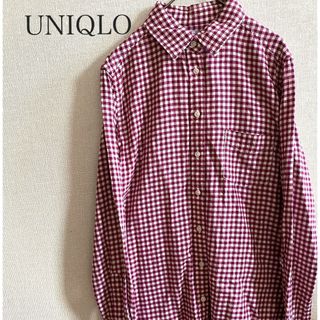 ユニクロ(UNIQLO)のUNIQLO ユニクロ 綿100％ ギンガムチェックシャツ 長袖シャツ サイズM(シャツ/ブラウス(長袖/七分))