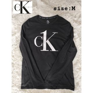 カルバンクライン(Calvin Klein)のカルバンクライン　ロングTシャツ　ブラック　Mサイズ(Tシャツ/カットソー(半袖/袖なし))