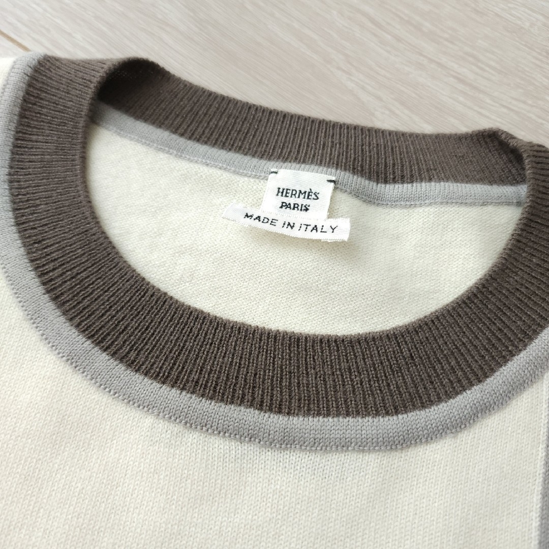 未使用【エルメス】2024年SS ショートスリーブ ニット 《鐙》 刺繍入り 未使用【エルメス】2024年SS ショートスリーブ ニット 《鐙》 刺繍入り