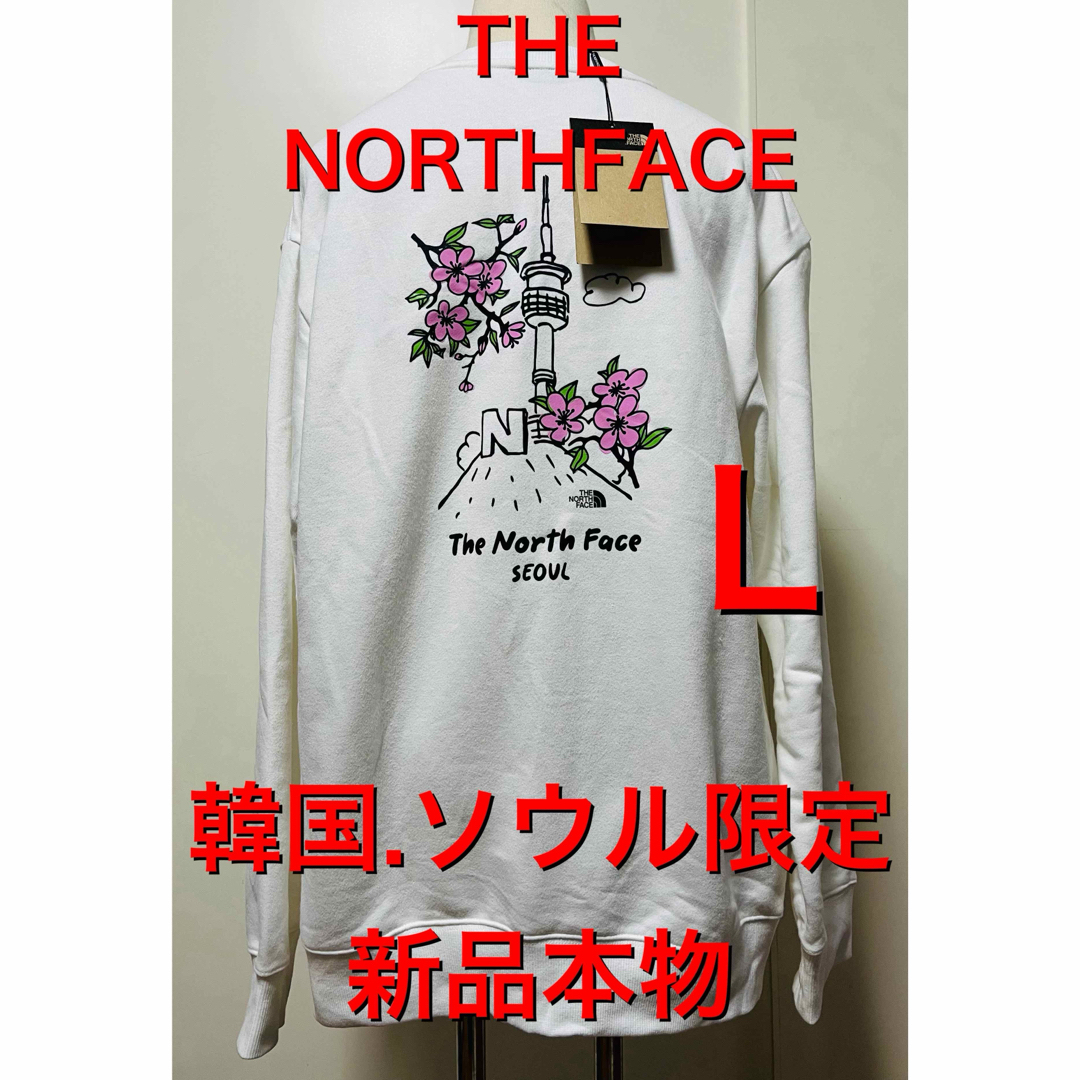 THE NORTH FACE(ザノースフェイス)の韓国限定.新品本物】 2024 ノースフェイス　さくら　トレーナー　L白 メンズのトップス(スウェット)の商品写真